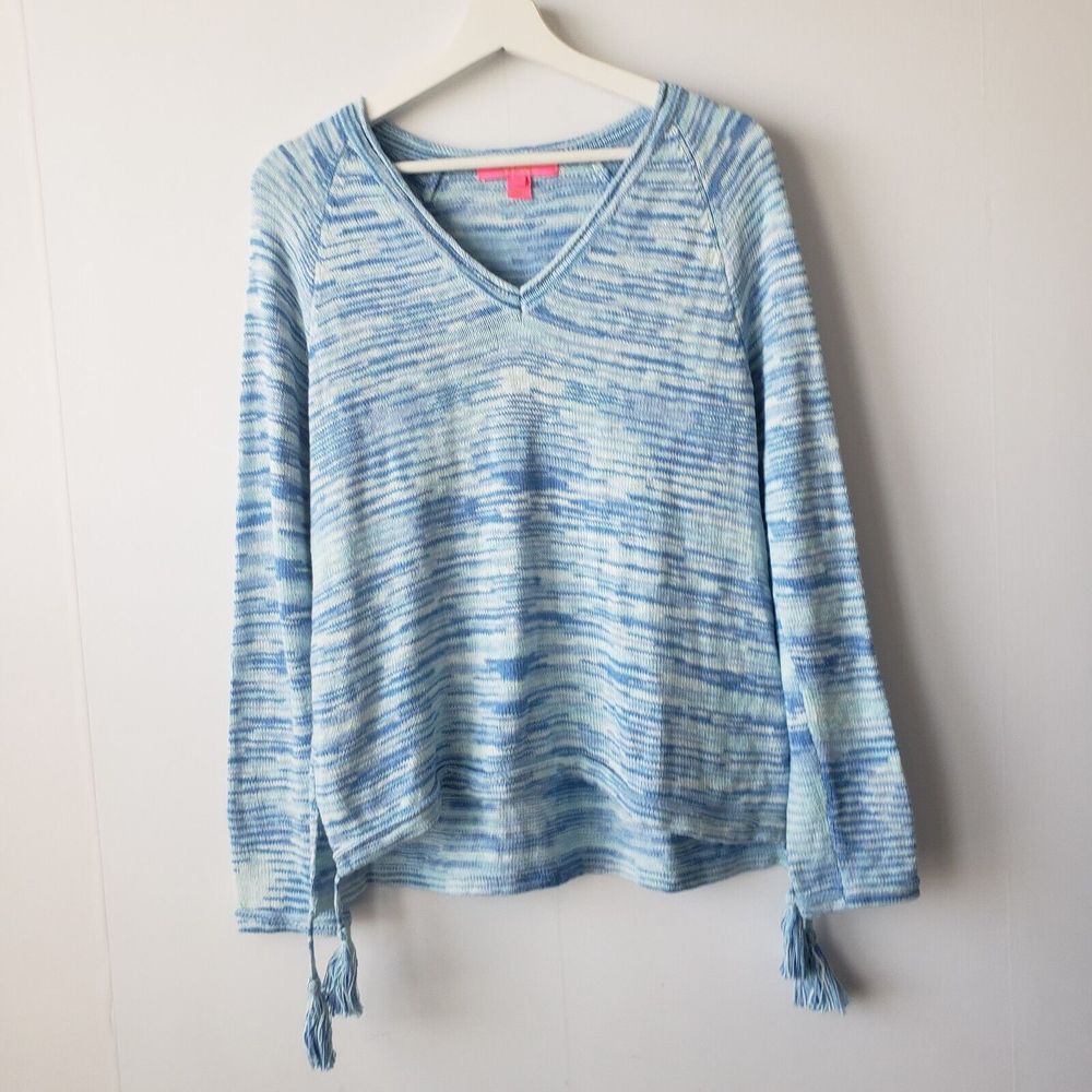 lilly pulitzer jody v-neck tide space dye sweater size S
